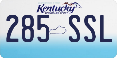 KY license plate 285SSL