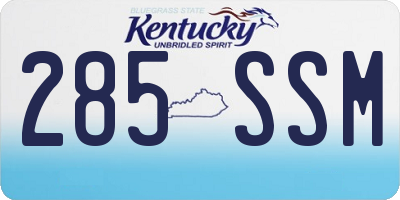 KY license plate 285SSM