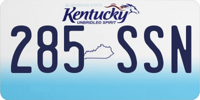 KY license plate 285SSN