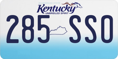 KY license plate 285SSO