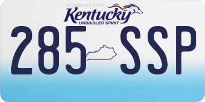 KY license plate 285SSP