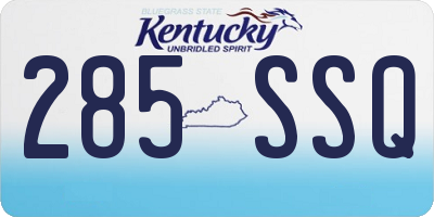KY license plate 285SSQ