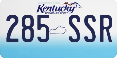 KY license plate 285SSR