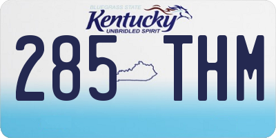KY license plate 285THM
