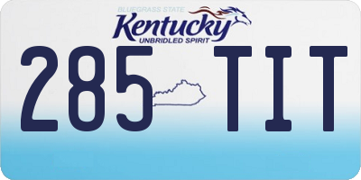 KY license plate 285TIT
