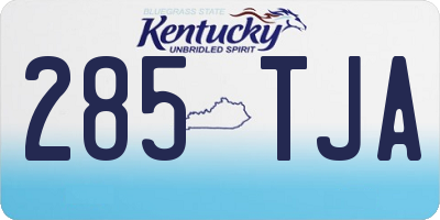 KY license plate 285TJA