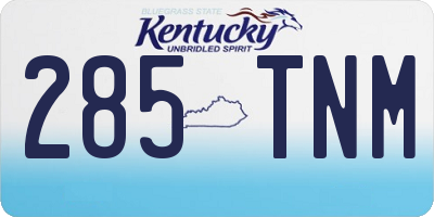 KY license plate 285TNM