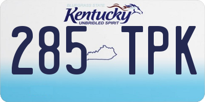 KY license plate 285TPK