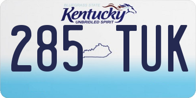 KY license plate 285TUK