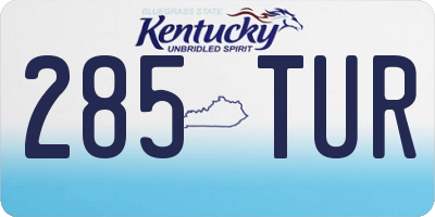 KY license plate 285TUR