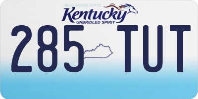 KY license plate 285TUT