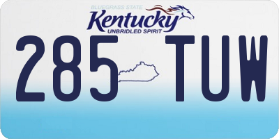 KY license plate 285TUW