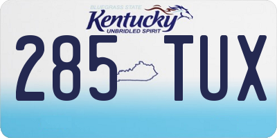 KY license plate 285TUX
