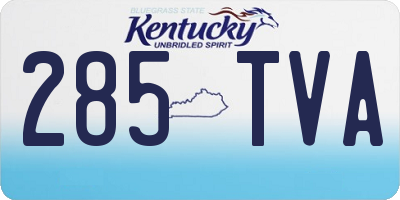 KY license plate 285TVA