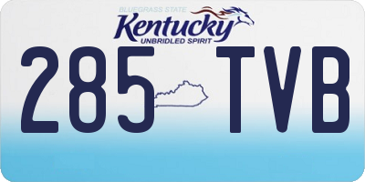 KY license plate 285TVB