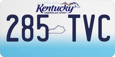 KY license plate 285TVC