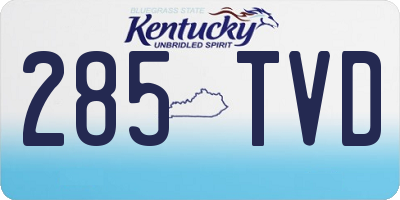 KY license plate 285TVD