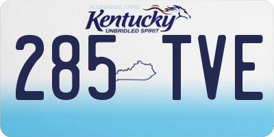 KY license plate 285TVE