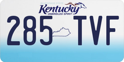 KY license plate 285TVF