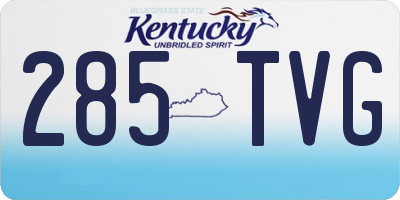 KY license plate 285TVG