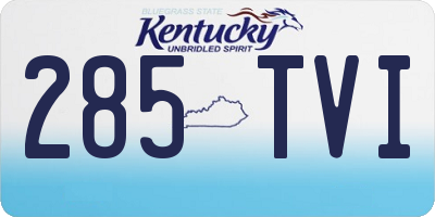 KY license plate 285TVI