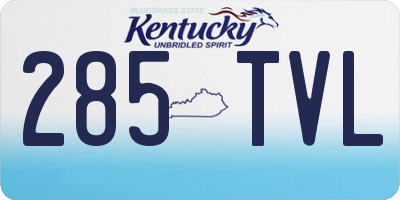 KY license plate 285TVL