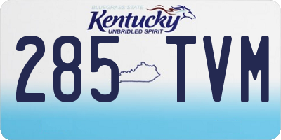 KY license plate 285TVM