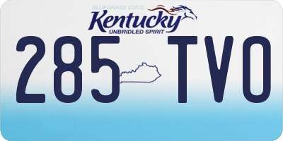 KY license plate 285TVO