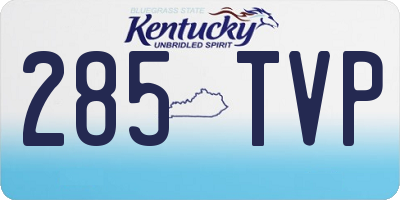 KY license plate 285TVP