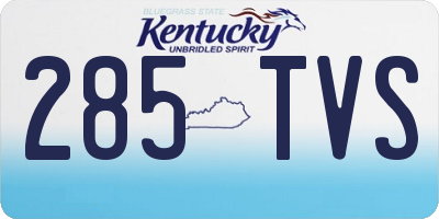 KY license plate 285TVS