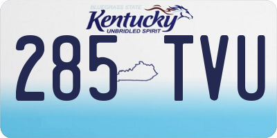 KY license plate 285TVU