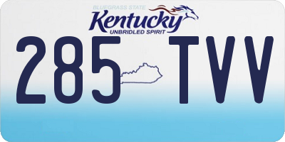 KY license plate 285TVV