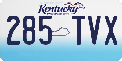 KY license plate 285TVX