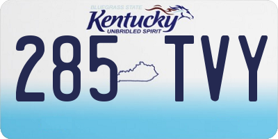 KY license plate 285TVY