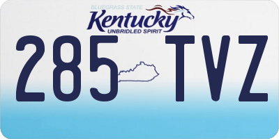 KY license plate 285TVZ