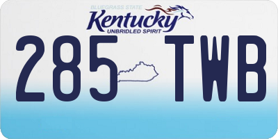 KY license plate 285TWB