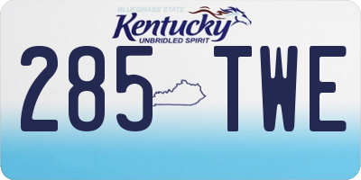 KY license plate 285TWE