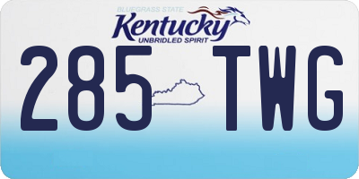 KY license plate 285TWG