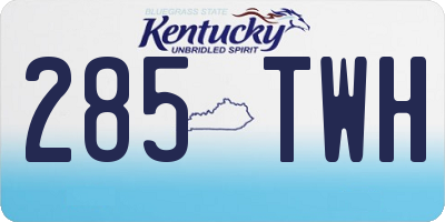 KY license plate 285TWH