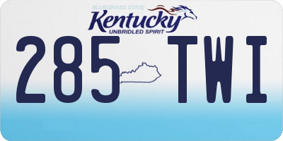 KY license plate 285TWI