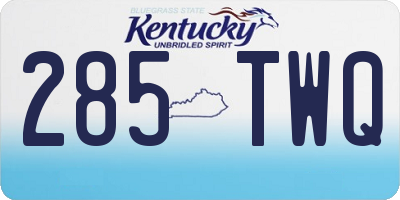 KY license plate 285TWQ