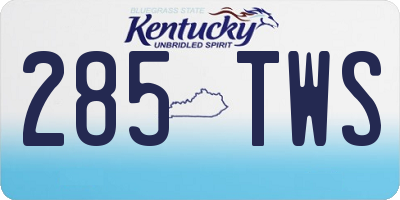 KY license plate 285TWS