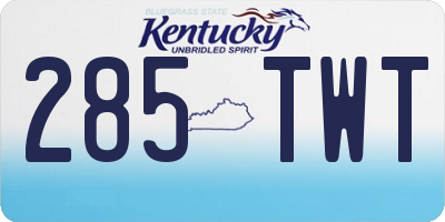 KY license plate 285TWT