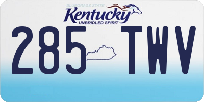 KY license plate 285TWV