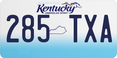 KY license plate 285TXA