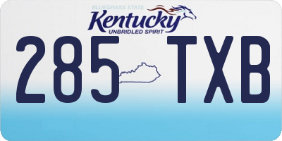 KY license plate 285TXB