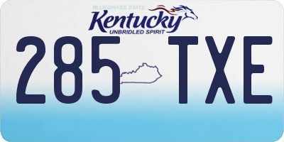 KY license plate 285TXE
