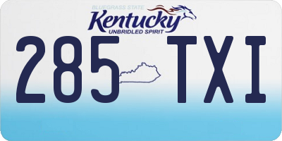 KY license plate 285TXI