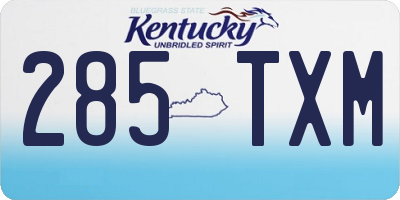 KY license plate 285TXM