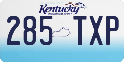 KY license plate 285TXP